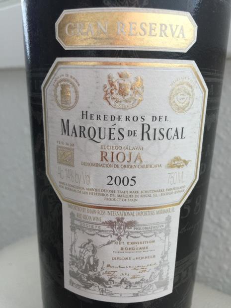 2005 Marqués de Riscal Rioja Gran Reserva - CellarTracker
