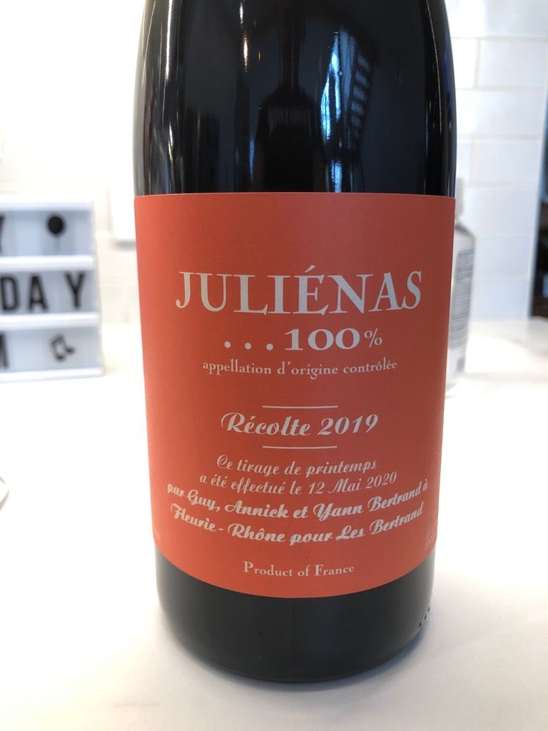 2019 Yann Bertrand Juliénas Pur Ju, France, Burgundy, Beaujolais