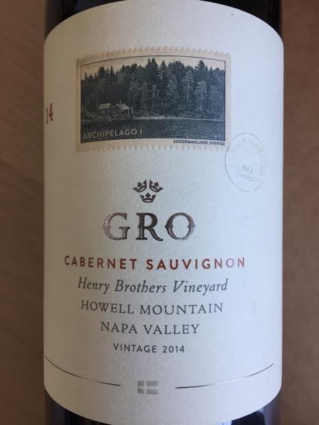 2014 Gro Wines Cabernet Sauvignon Henry Brothers Vineyard, USA ...