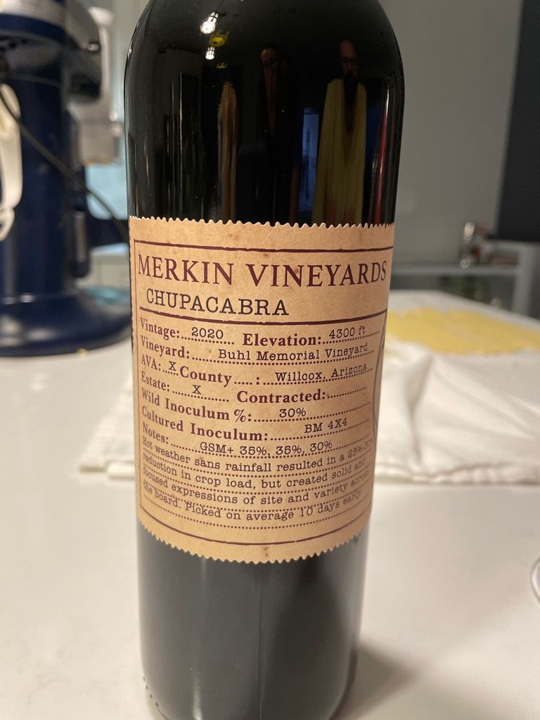 2021 Caduceus Cellars Merkin Vineyards Chupacabra, USA, Arizona