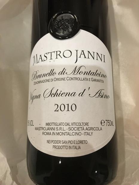 2010 MastroJanni Brunello di Montalcino Vigna Schiena d'Asino, Italy ...