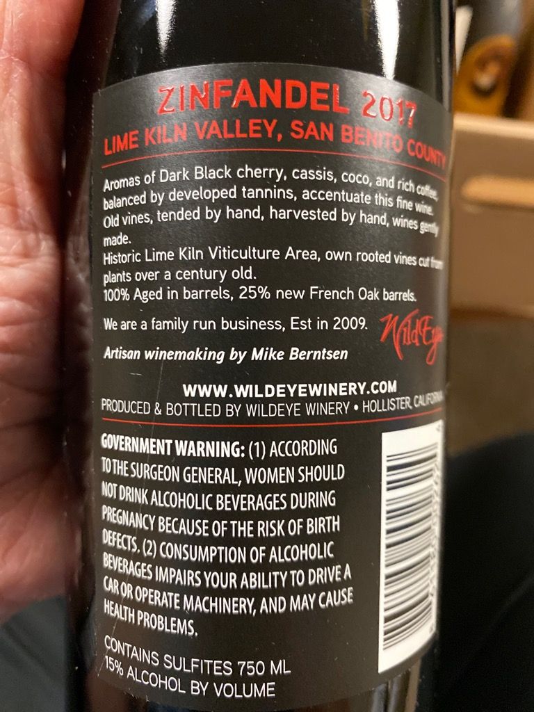 2018 Wild Eye Zinfandel - CellarTracker