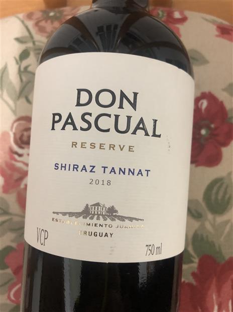 2020 Don Pascual Shiraz Tannat Uruguay Canelones Juanic CellarTracker