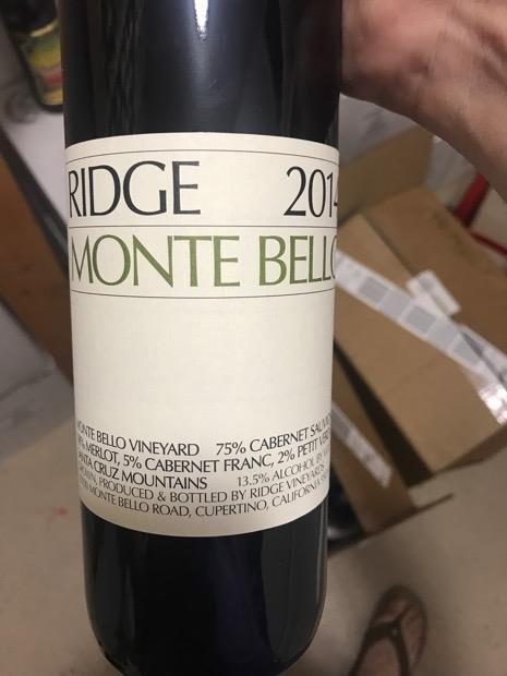 2014 Ridge Monte Bello - CellarTracker