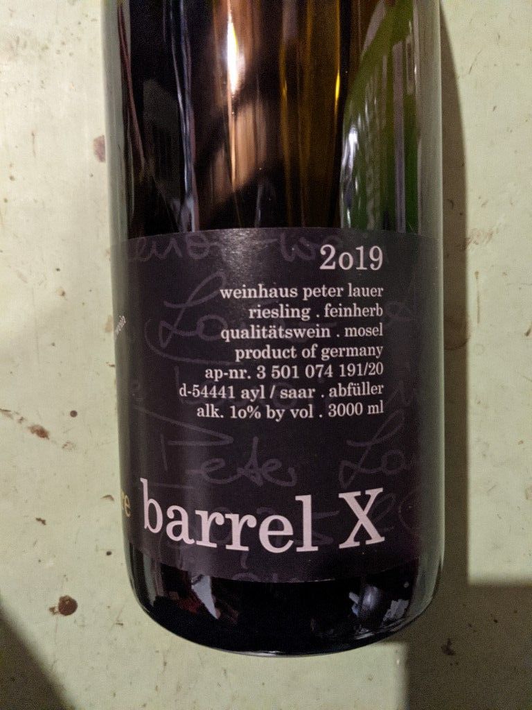 2021 Peter Lauer Riesling Barrel X Jahre x, Germany, Mosel Saar Ruwer ...
