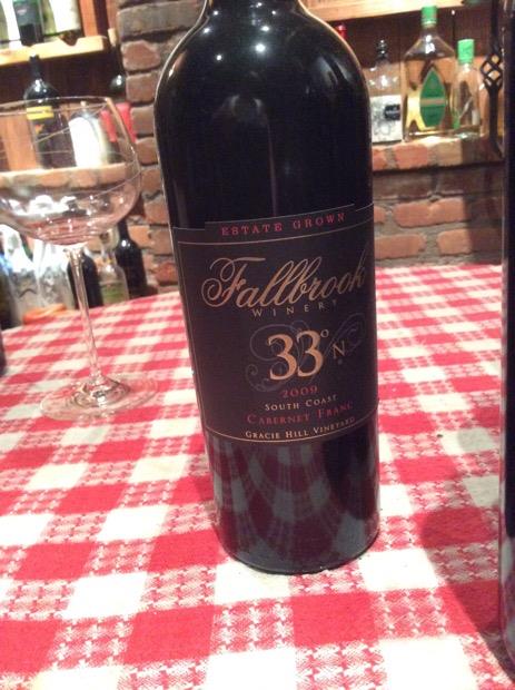 2017 Fallbrook Winery Cabernet Franc 33 degrees N Gracie Hill Vineyard ...