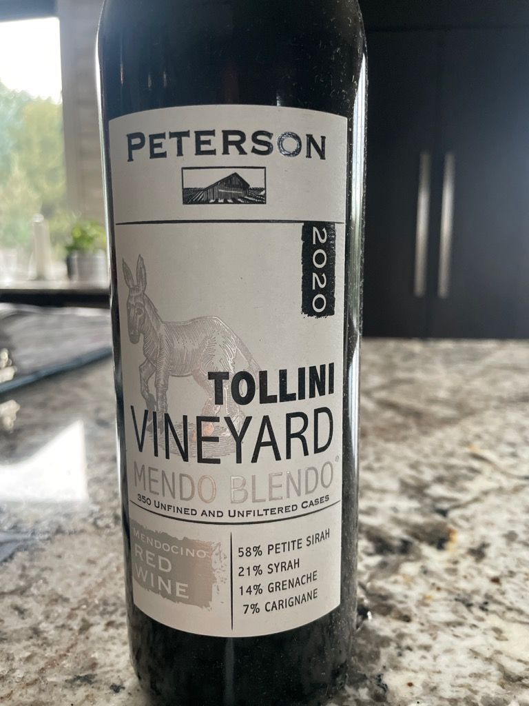 2020 Peterson Winery Mendo Blendo Tollini Vineyard, USA, California
