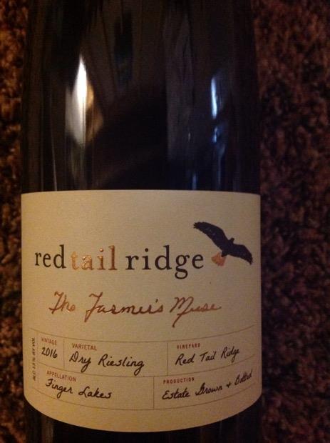 Red Tail Ridge Riesling 2016 Red Tail Ridge Winery Riesling The Farmer's Muse, USA, New York ...