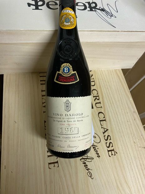 1965 Bersano Barolo Riserva Conti Della Cremosina, Italy, Piedmont ...