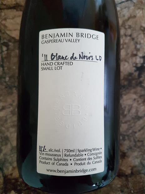 2011 Benjamin Bridge Pinot Noir Blanc de Noirs LD CellarTracker