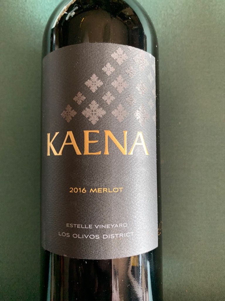 2019 Kaena Merlot Noir Estelle Vineyard, USA, California, Central Coast