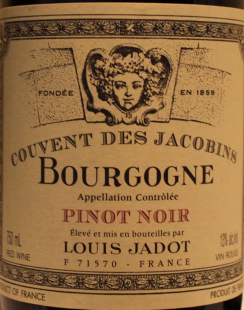 2001 Louis Jadot Pinot Noir Bourgogne Couvent des Jacobins