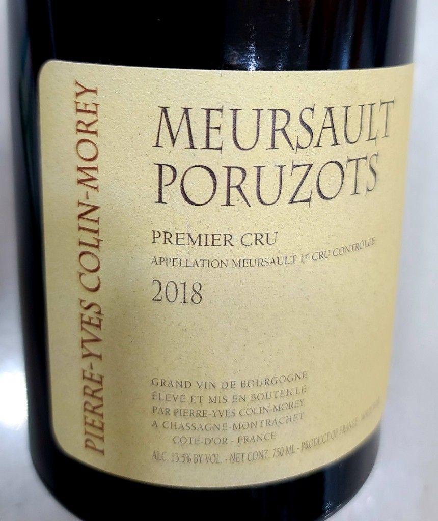 2018 Pierre-Yves Colin-Morey Meursault 1er Cru Poruzots