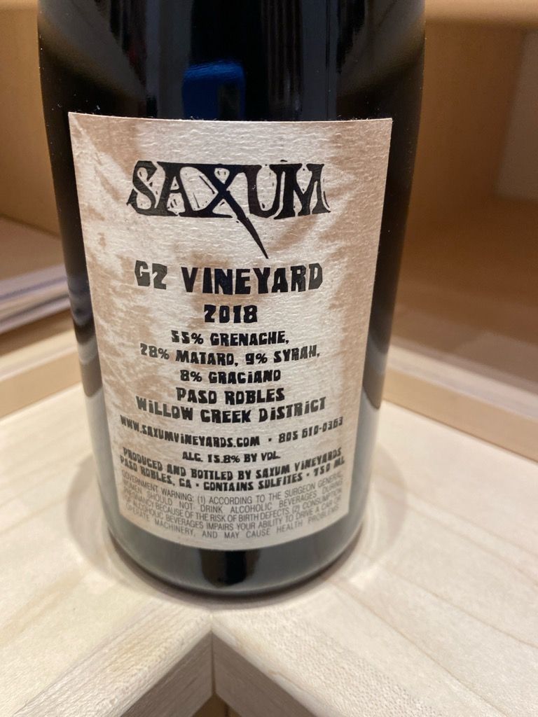 2018 Saxum G2 Vineyard - CellarTracker