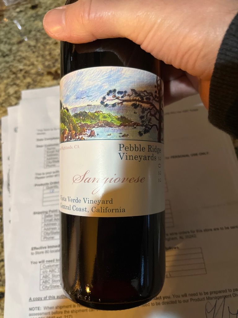2020 Pebble Ridge Vineyards Sangiovese Vista Verde Vineyard, USA