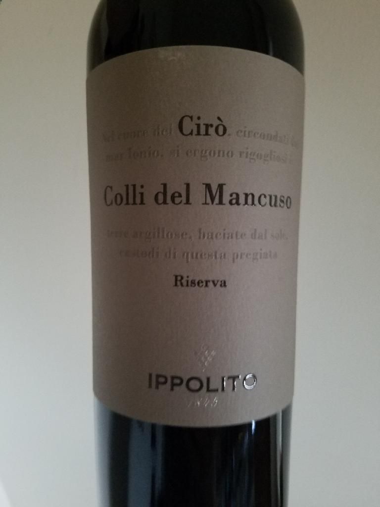 2018 Ippolito Cir Classico Superiore Colli del Mancuso Riserva