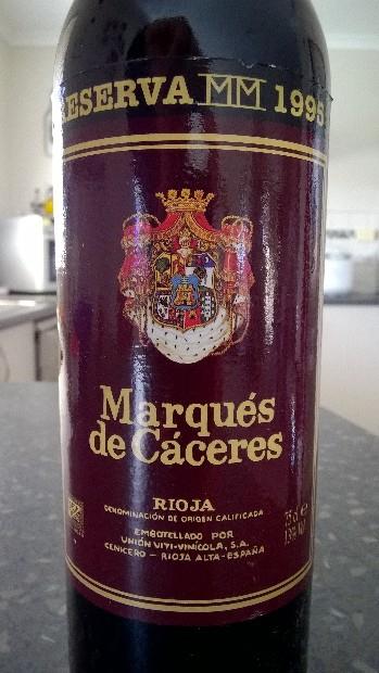 1995 Marqués de Cáceres Rioja Reserva - CellarTracker