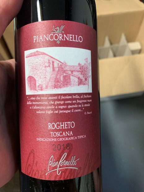 2018 Piancornello Rogheto Toscana IGT, Italy, Tuscany, Toscana IGT ...