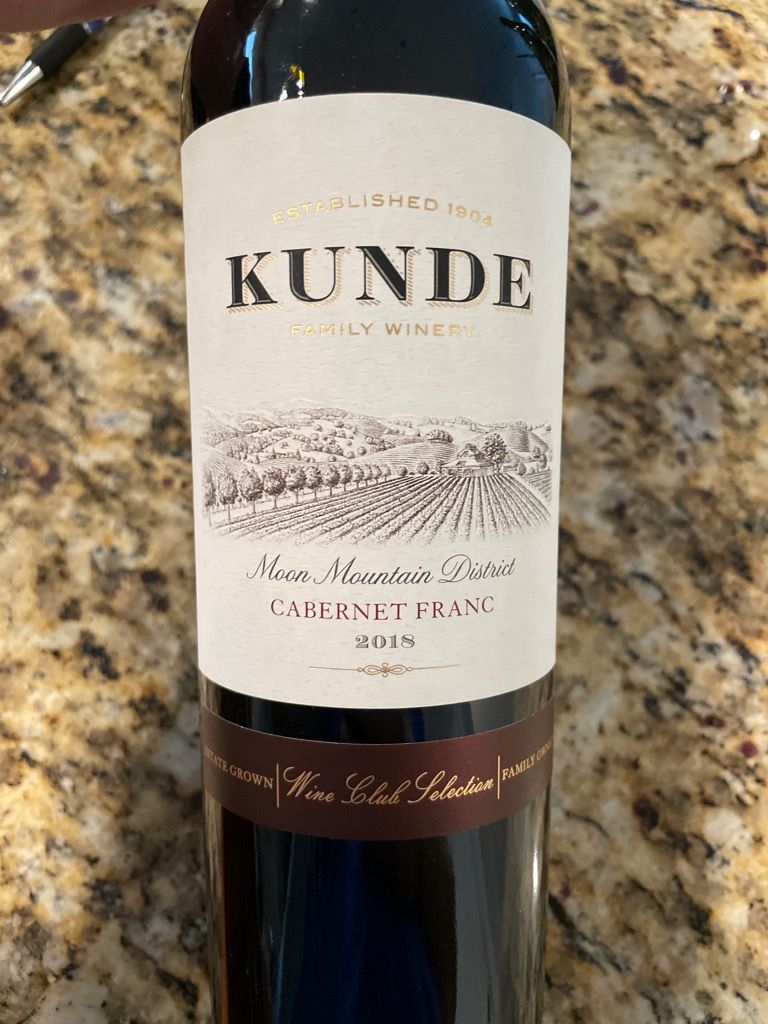 2018 Kunde Franc Wine Club Selection Moon Mountain District