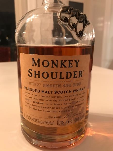 Monkey Shoulder Blended Malt Scotch Whisky 750 ml Light up Bottle