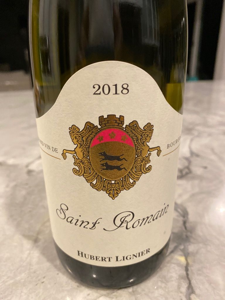 2018 Hubert Lignier SaintRomain Blanc, France, Burgundy, Côte de Beaune, SaintRomain
