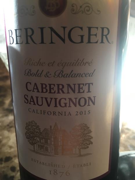 2015 Beringer Vineyards Cabernet Sauvignon Bold & balanced Argentina ...