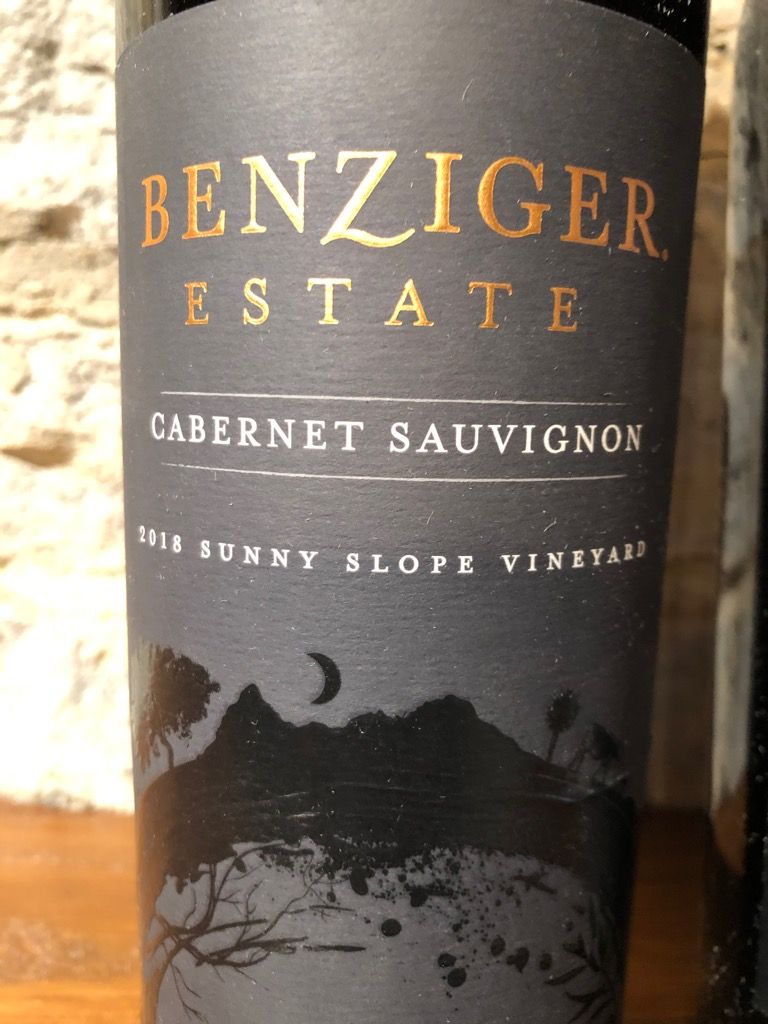 2018 Benziger Family Winery Cabernet Sauvignon Sunny Slope Vineyard ...