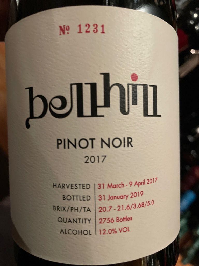 2019 Bell Hill Pinot Noir, New Zealand, South Island, Canterbury