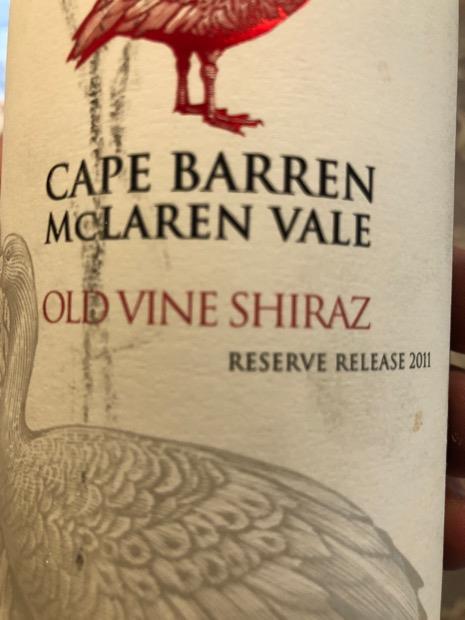 2012 Cape Barren Shiraz Reserve Release Old Vine Blewitt Springs ...