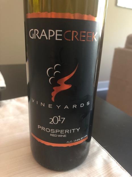 2017 Grape Creek Vineyards Prosperity Cabernet Sauvignon/Syrah Grape ...