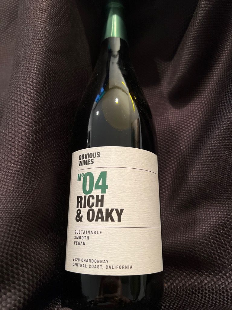 2020 Obvious Wines Chardonnay No. 4 Rich & Oaky, USA, California
