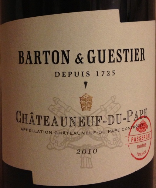 2010 Barton & Guestier Châteauneuf-du-Pape, France, Rhône, Southern ...