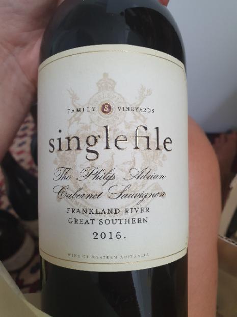 2016 Singlefile Estate Cabernet Sauvignon Philip Adrian, Australia ...