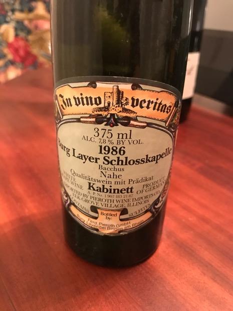 1986 Ferdinand Pieroth Burg-Layer Schloßkapelle Müller-Thurgau