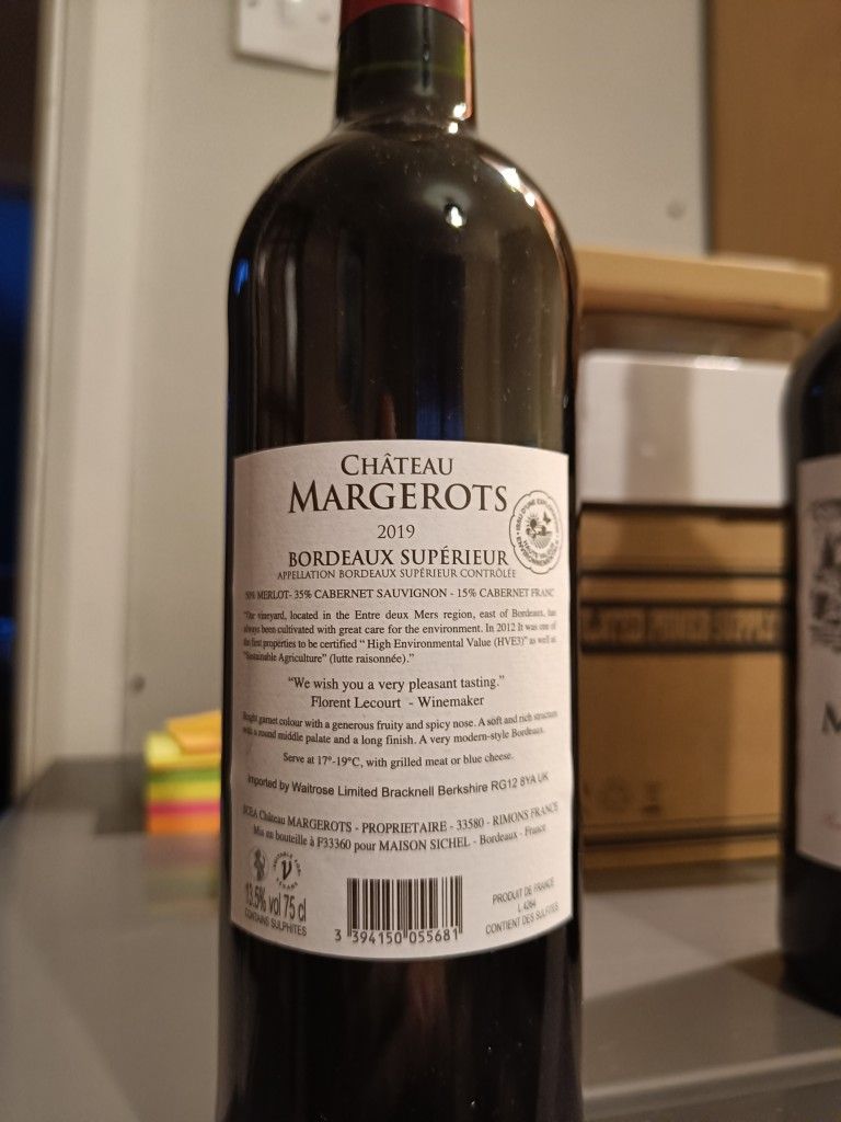 CHATEAU MARGEROTS 1998 シャトー・マルジェロ 木箱付き CHATEAU