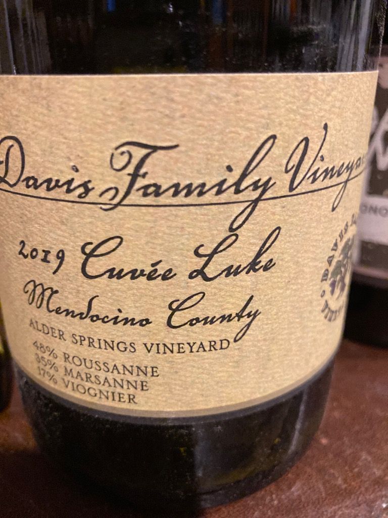 2019 Davis Family Vineyards Cuvée Luke Alder Springs Vineyard, USA
