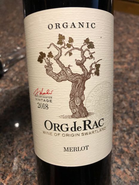 2017 Domain Org de Rac Merlot Organic, South Africa, Western Cape