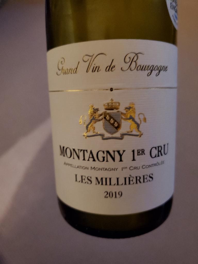 2019 Vignerons De Buxy Montagny 1er Cru Les Millieres Blanc, France ...