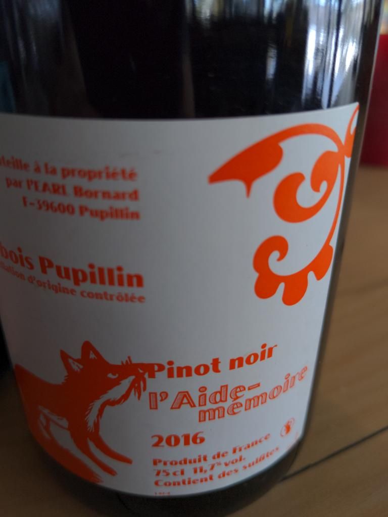 2016 Tony Bornard Pinot Noir Arbois Pupillin L'Aide Memoire