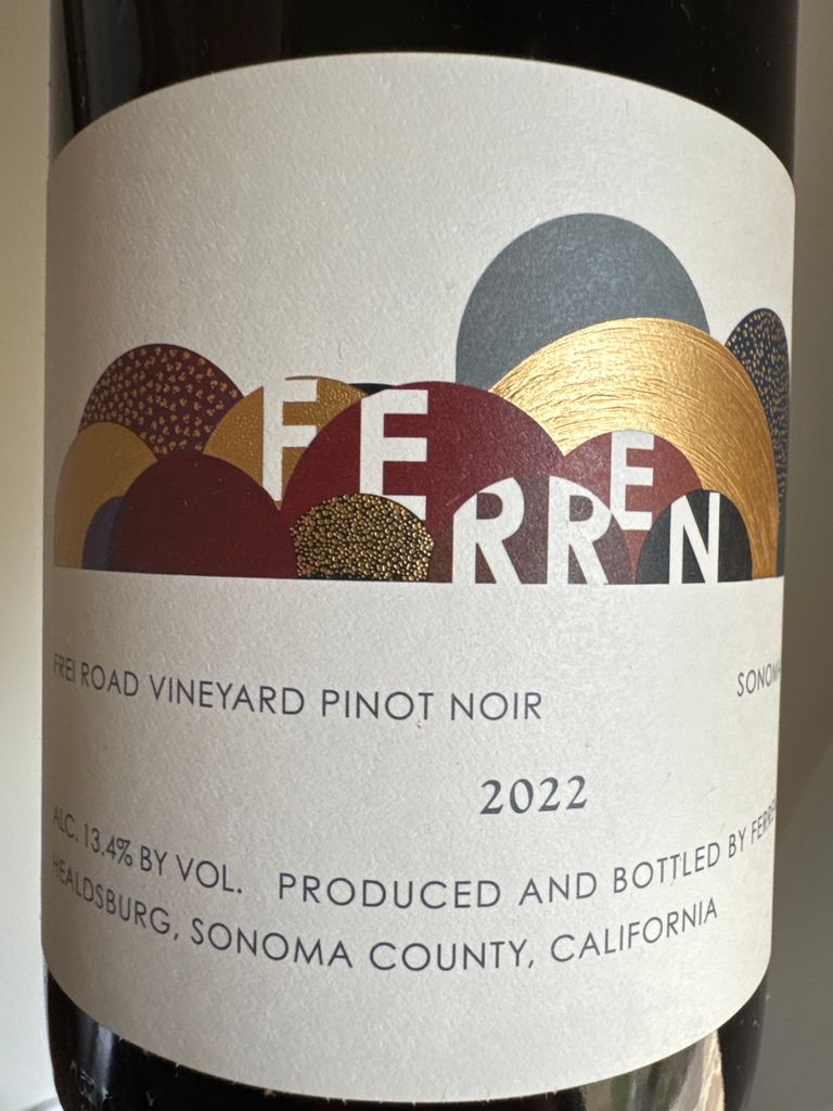 2023 Ferren Wines Pinot Noir Frei Road Vineyard, USA, California ...