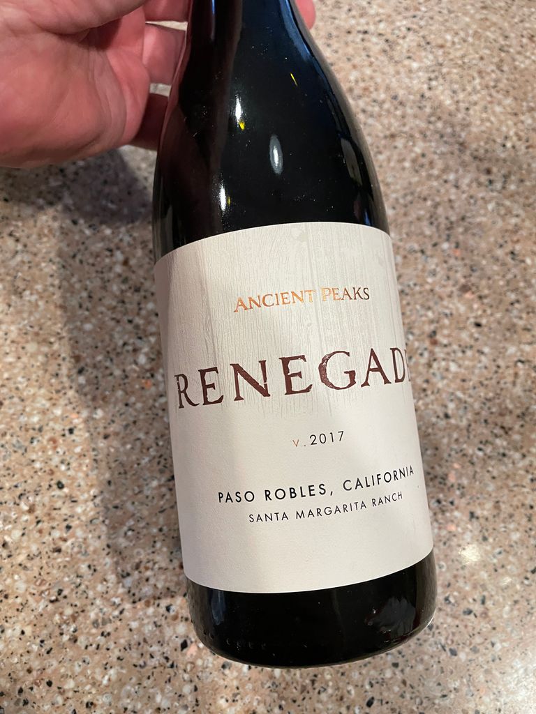 2017 Ancient Peaks Renegade Usa California Central Coast Paso