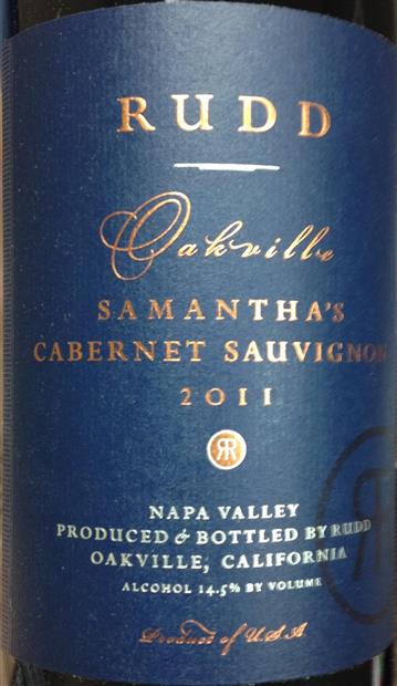 2016 Rudd Cabernet Sauvignon Samantha's Oakville Estate