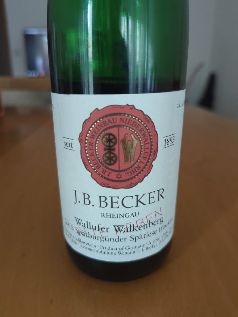 2018 J.B. Becker Wallufer Walkenberg Spätburgunder Alte Reben Spätlese ...