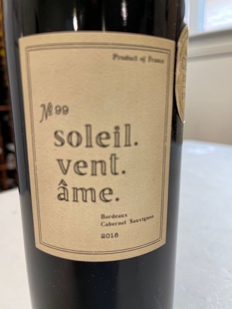 2018 Scout and Cellar Sauvignon Bordeaux Soleil Vent Ame No