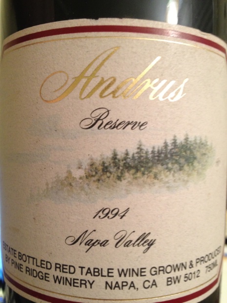 1994 Pine Ridge Vineyards Andrus Reserve, USA, California ...