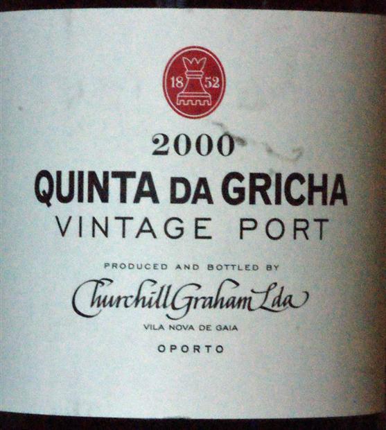 2000 Churchill/Graham Porto Vintage Quinta da Gricha, Portugal, Douro, Porto CellarTracker