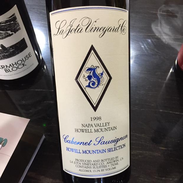 1992 La Jota Cabernet Sauvignon Howell Mountain Selection