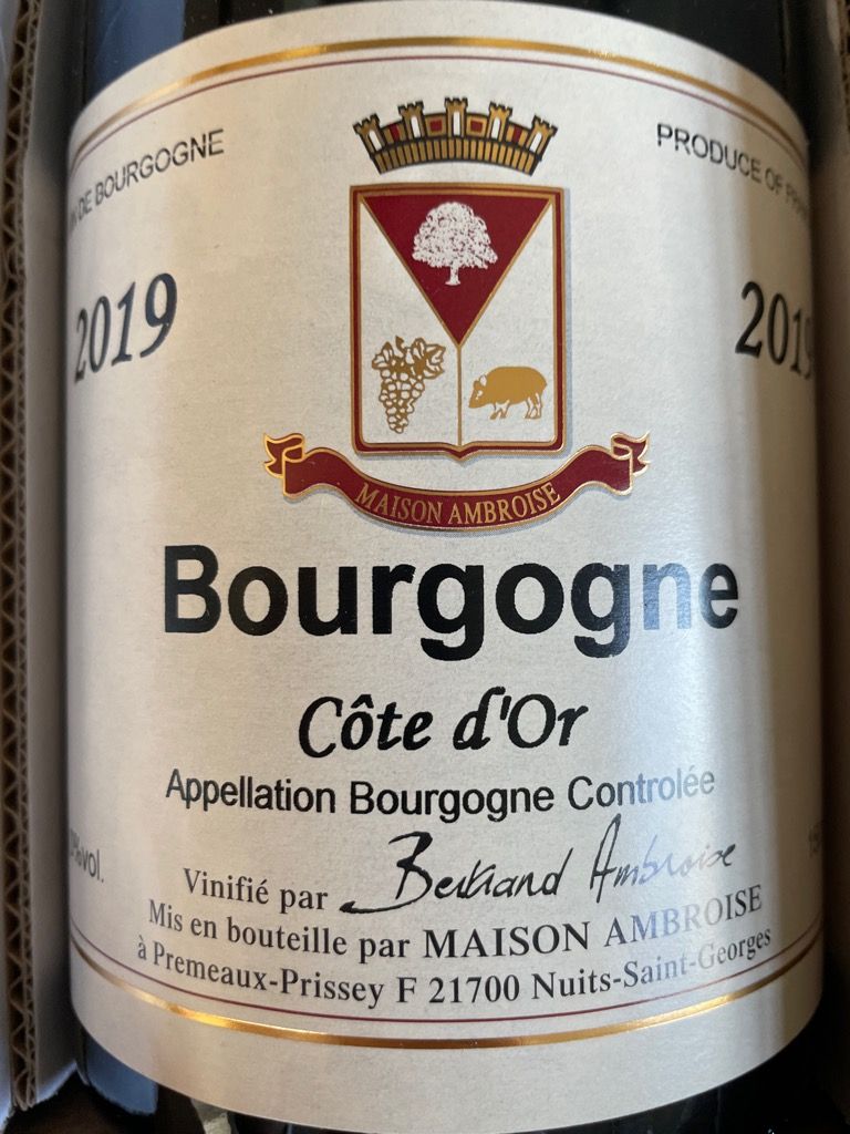 2020 Maison Bertrand Ambroise Bourgogne Côte d'Or, France, Burgundy