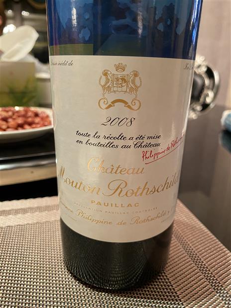 Château Mouton Rothschild 2008 750ml 2008 Château Mouton Rothschild, Pauillac, Bordeaux