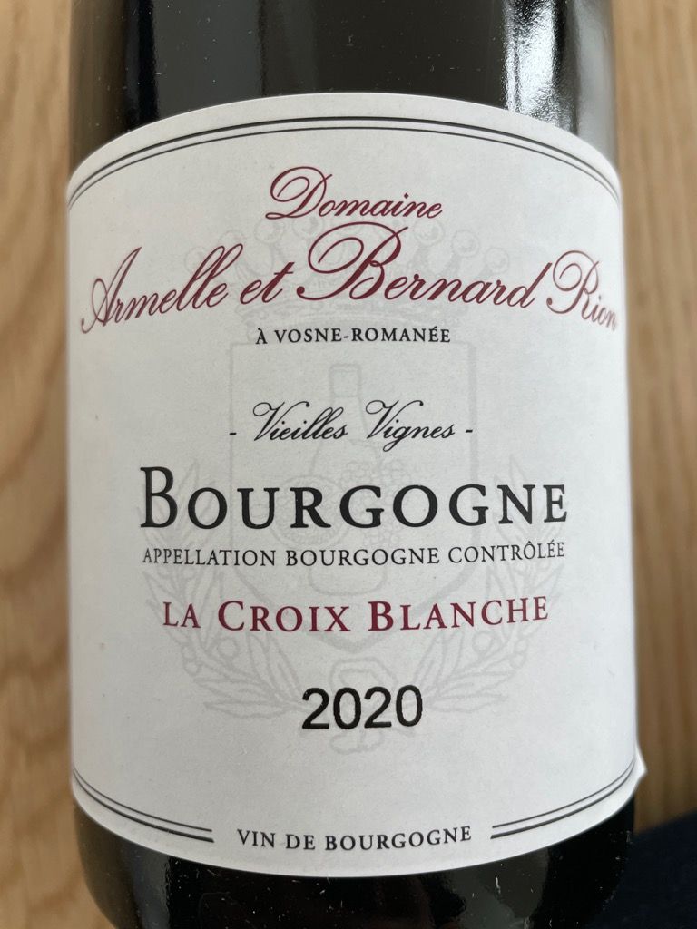 2020 Domaine Armelle Et Bernard Rion Bourgogne La Croix Blanche ...